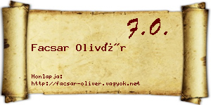 Facsar Olivér névjegykártya